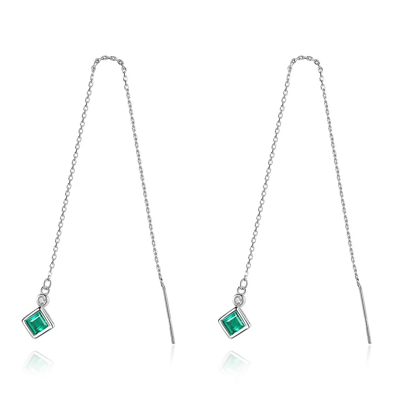 Модные S925 стерлингового серебра серьги с натуральными драгоценными камнями