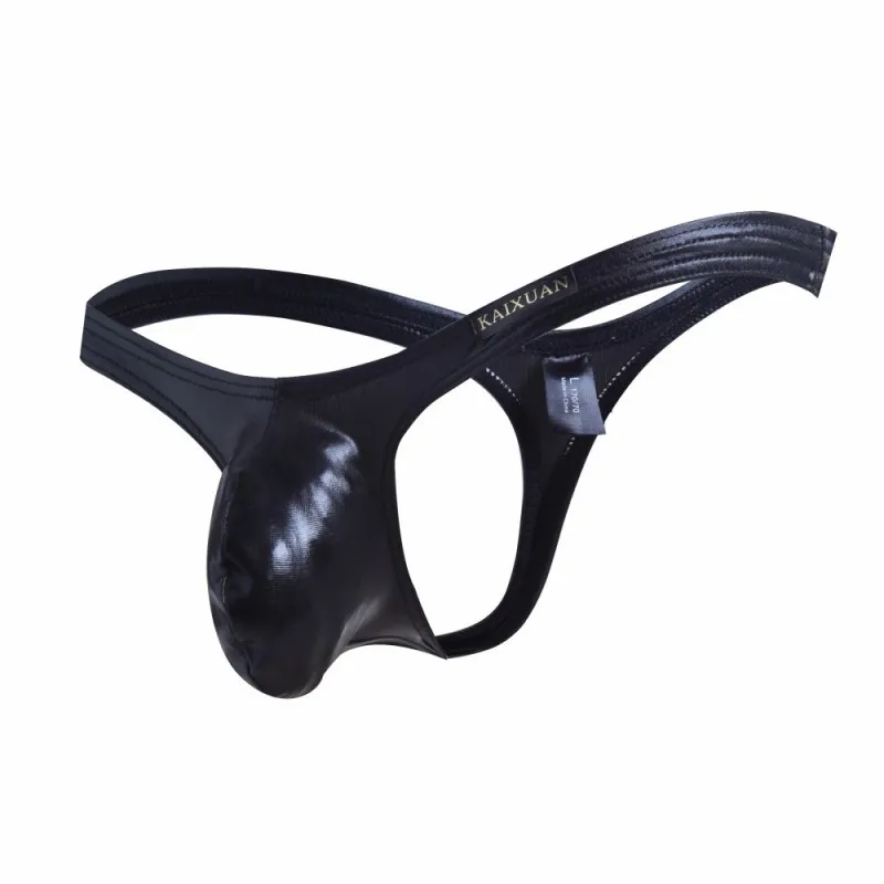 Мужское нижнее белье Sissy Tanga jockstrap Wet Look из искусственной кожи мужские стринги с