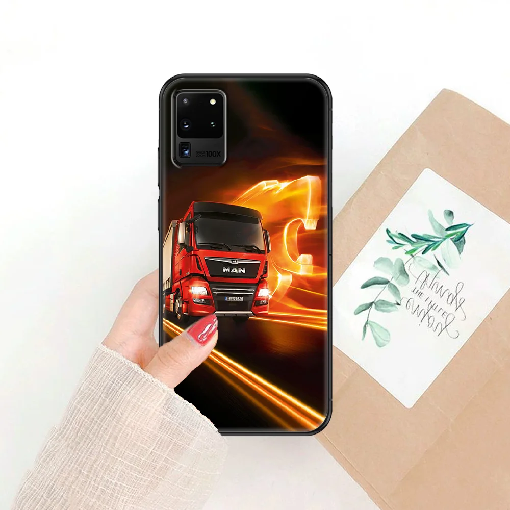 

Man Brand Trucks Phone case For Samsung Galaxy Note 4 8 9 10 20 S8 S9 S10 S10E S20 Plus UITRA Ultra black tpu hoesjes art prime