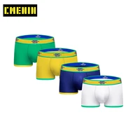 4pcslot cmenin new brand cotton logo breathable underwear mens boxer homme trunks boxer men undeware boxers freegun bs180
