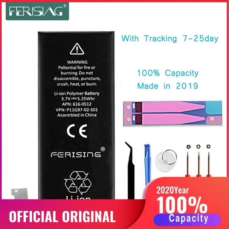 2020 новый 100% Оригинальный FERISING телефон батарея для iPhone 4 4G Емкость 1420mAh ремонтные