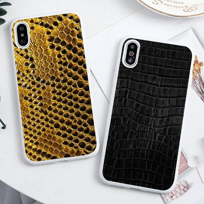 

Leather Snake fashion cool Phone Case Candy Color for iPhone 6 6S 7 8 11 12 XS X SE 2020 XR mini pro Plus MAX funda cover
