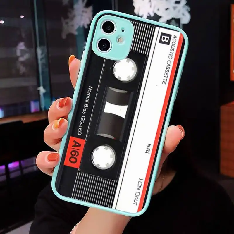 

Retro audio cassette design Phone Case Matte Transparent for iPhone 7 8 11 12 s mini pro X XS XR MAX Plus cover funda