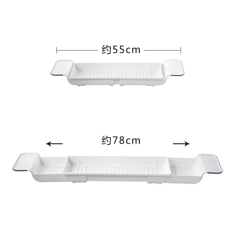 

Nordic Bathtub Rack Creative Adjustable Detachable Bathroom Shower Tub Drain Tray Multifunction Kitchen Practical Storage Shelf
