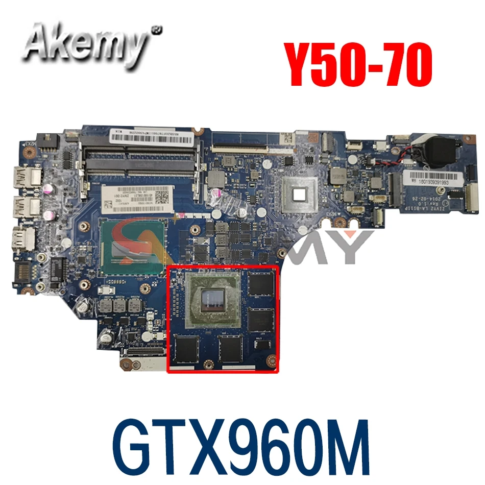 Материнская плата для ноутбука LENOVO IdearPad Y50-70 материнская ZIVY2 I5-4210H 5B20H21717 SR1Q0 CPU LA-B111P
