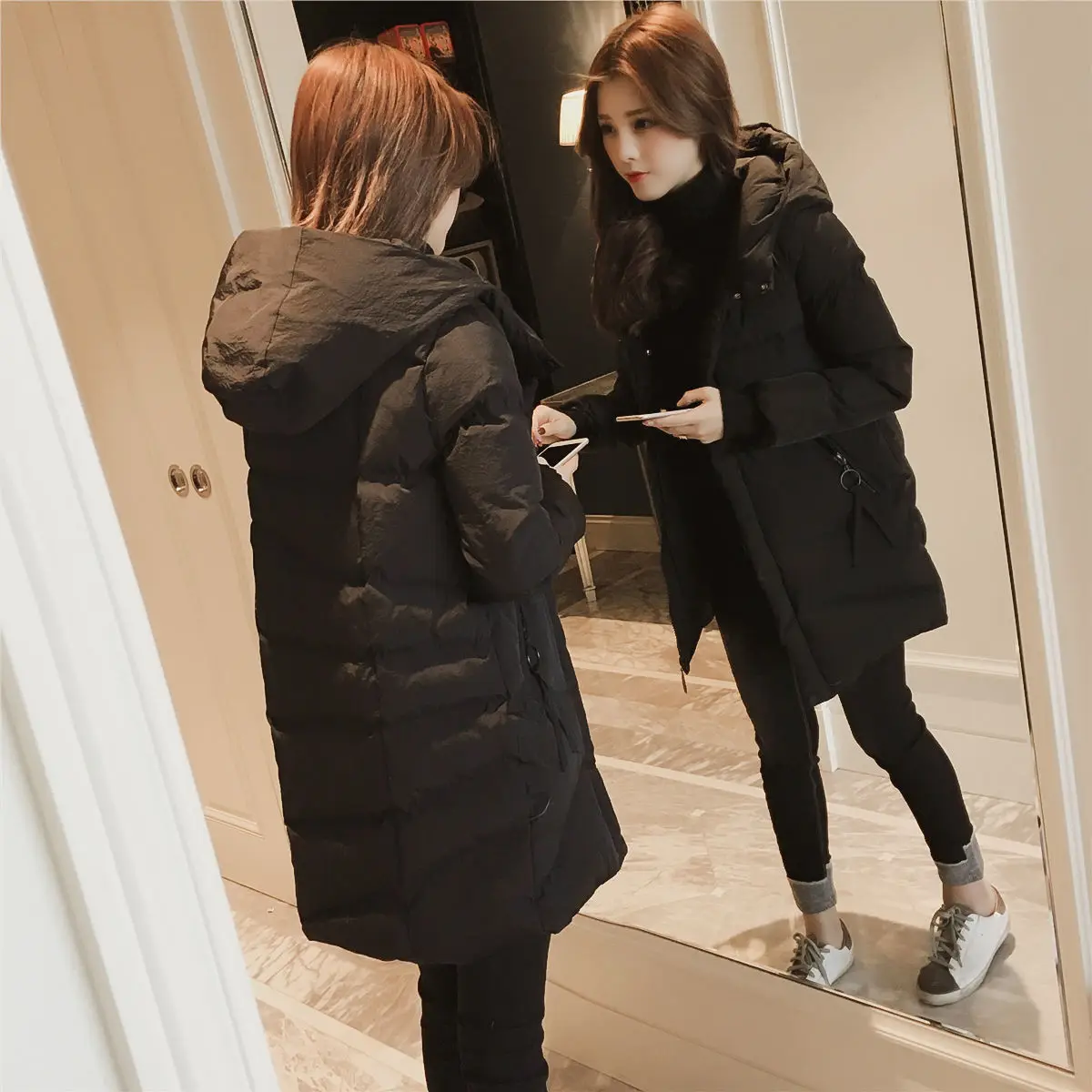 

Winter Fashion Quilted Cotton Cloth Women's Mid-Length Korean-Style Loose Padded Cotton-Padded Clothes Plus Size for Women