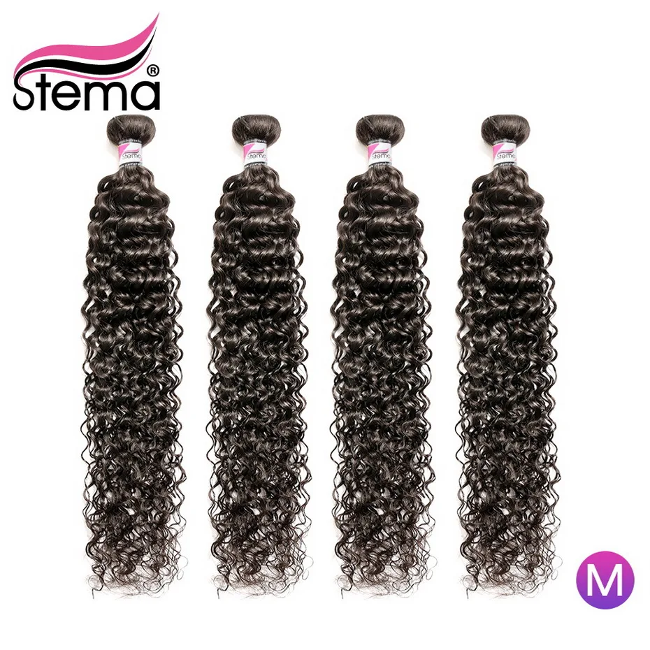 Stema перуанские человеческие волосы волна 8-30 дюймов вплетаемые 1/3/4 Пучки Волос