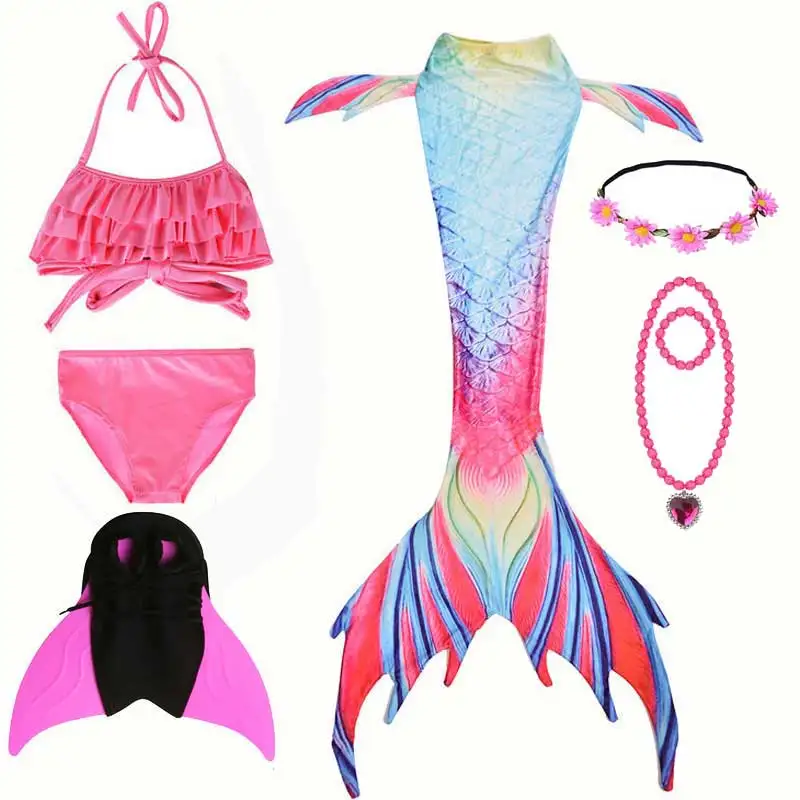 

Girls Mermaid Tails For Swimming Cosplay Swimsuit Kids Princess Mermaid Tail Swimmable Bikini Dress Swimwear