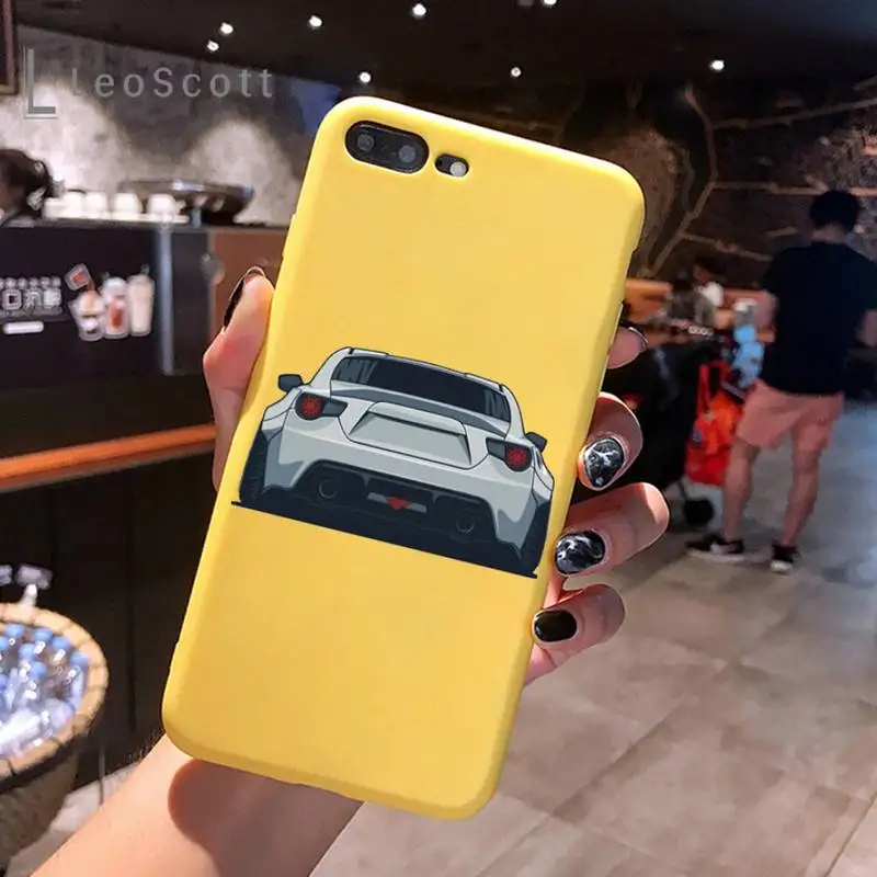 

Sports Cars Male Men Phone Case Yellow Candy Color for iPhone 6 7 8 11 12 s mini pro X XS XR MAX Plus