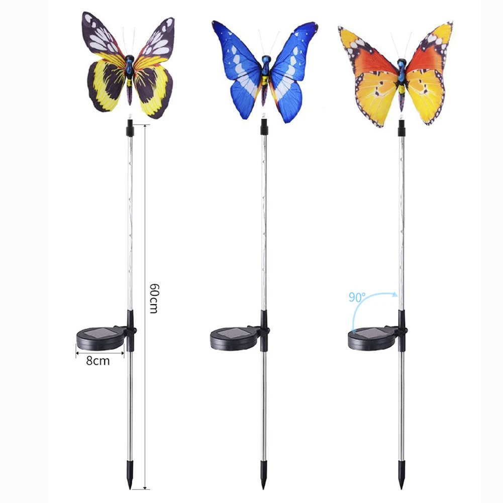 

3pcs LED Butterfly Solar Lights 7 Color-Changing Waterproof Garden Yard Lamp Outdoor Garden Holiday Decoration Lights