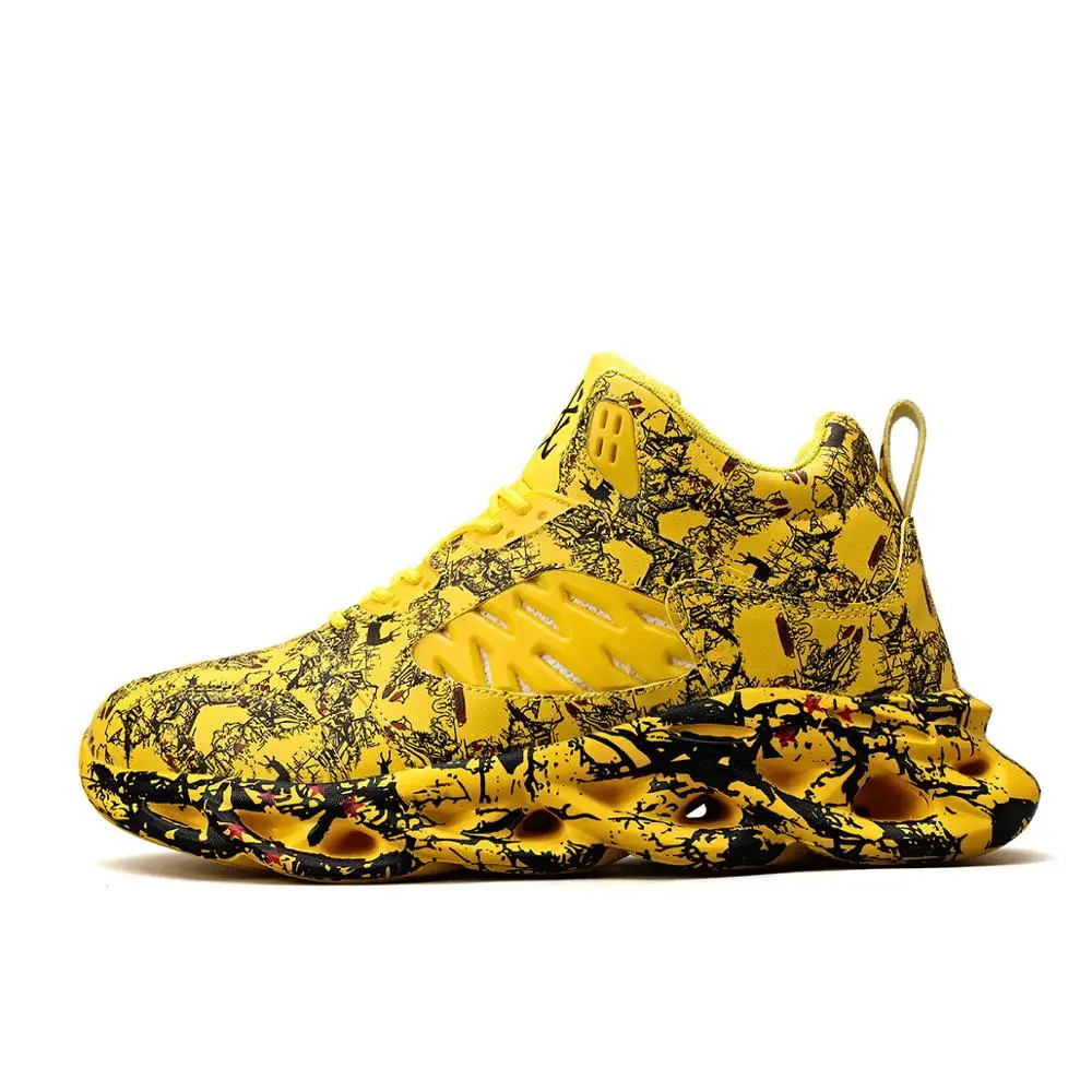 

Fashion Men's Hip-Hop Shoes Graffiti High-Top Breathable Sports Large Size Basketball Shoes Outdoor Non-Slip Running 39-46