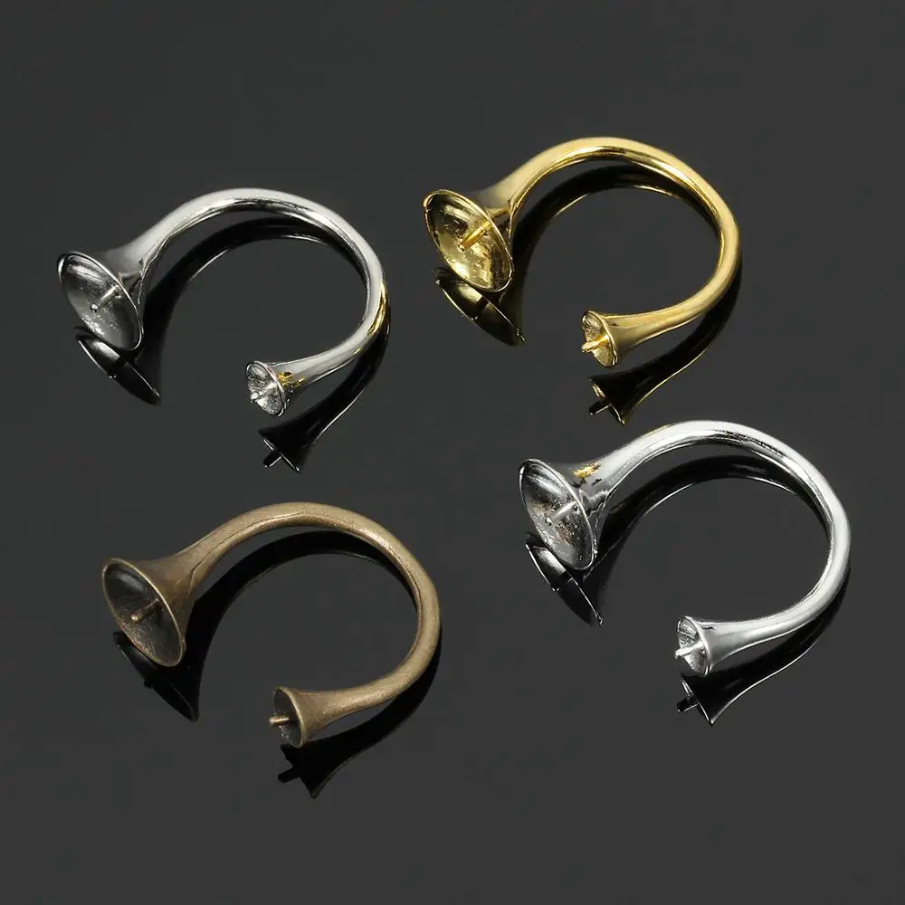 5 шт./лот медные Открытые Кольца двойная основа кабошона мм 10 Безель для круглых