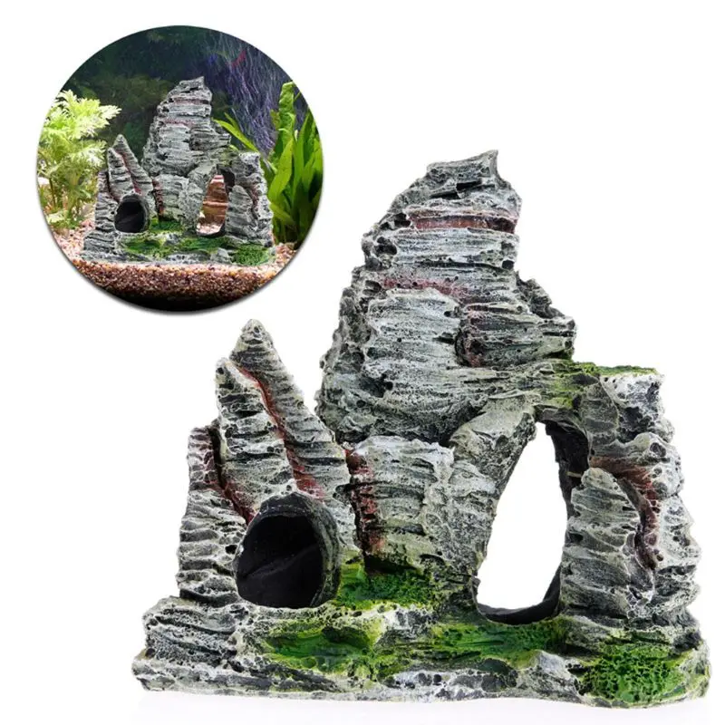 

Aquarium Fish Tank Ornament Rockery Hiding Cave Landscape Decor Underwater Decor