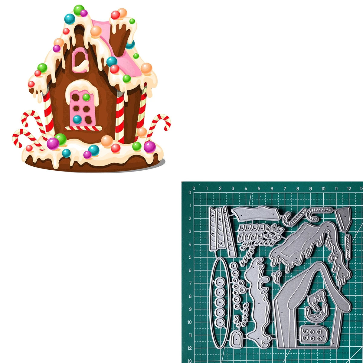 christmas card with cute gnome house scrapbooking paper metal craft dies for card making cut dies 2021 embossing new free global shipping