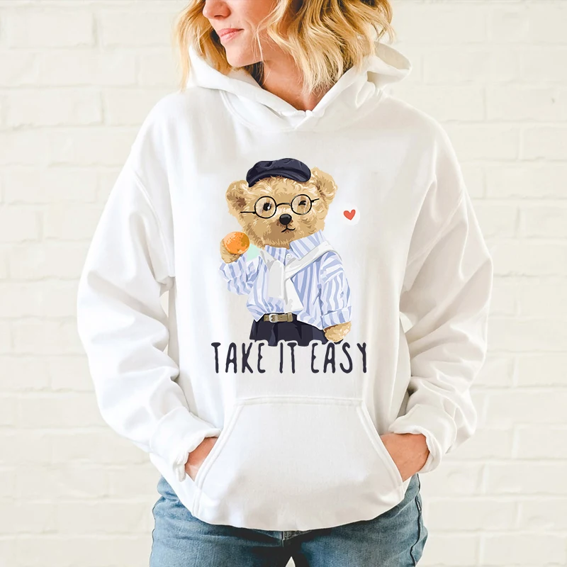 

Autumn Winter Harajuku Hoodie Sweatshirt Casual Retro Bear Korean Version Of Large Size Men and Women Hoodie Shirt S-5XL