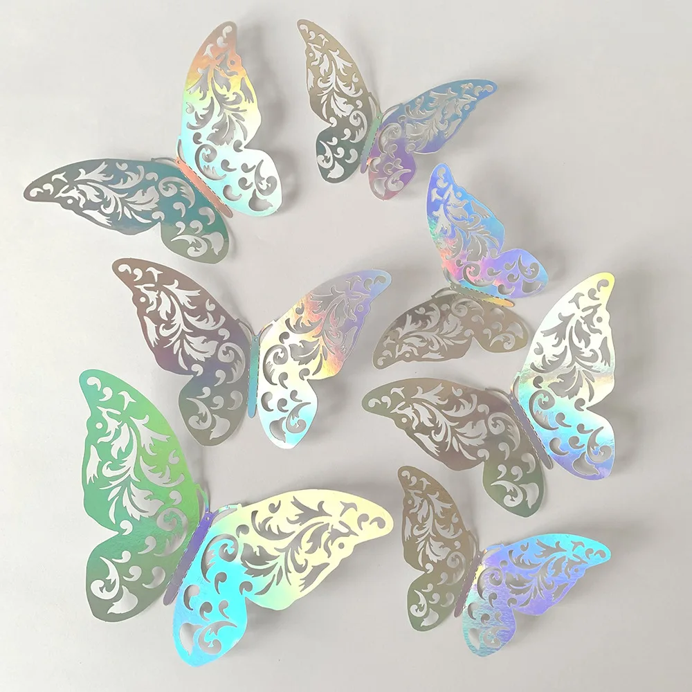 

Color 3D Hollow Butterfly Artistic Home Party Wall Decoration Background Wall Stickers Colorful Stickers