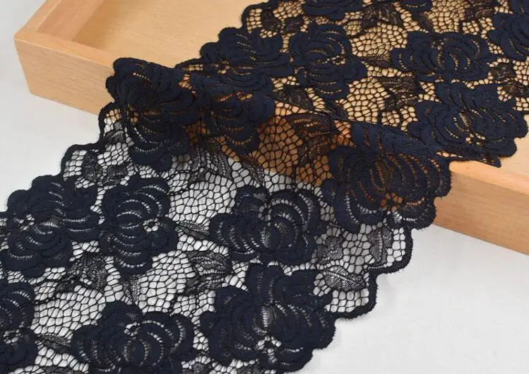 1 м/лот высококачественная пикантная черная эластичная кружевная отделка