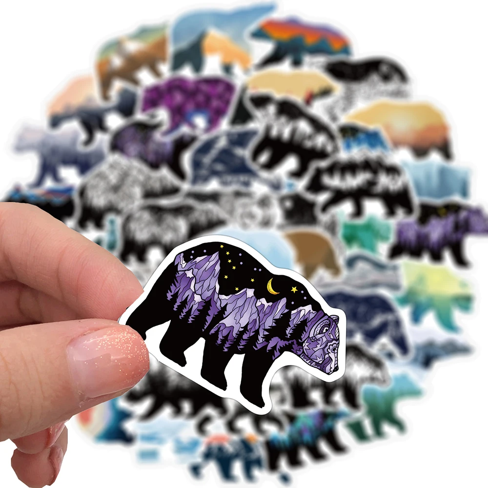 103050pcs mountain top colored bear graffiti stickers laptop guitar luggage waterproof cool sticker decal kid classic toys free global shipping