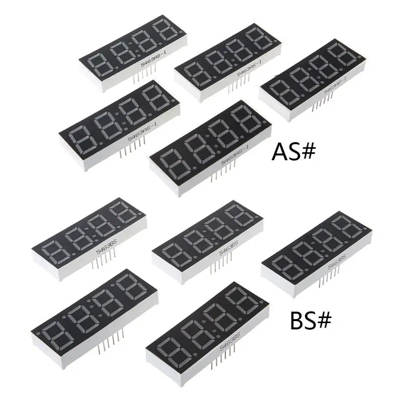 

5PCS 0.56inch 4Digits Red Clock 7 Segment LED Display Diugital Tube 14Pin 5463AS 5463BS N84A