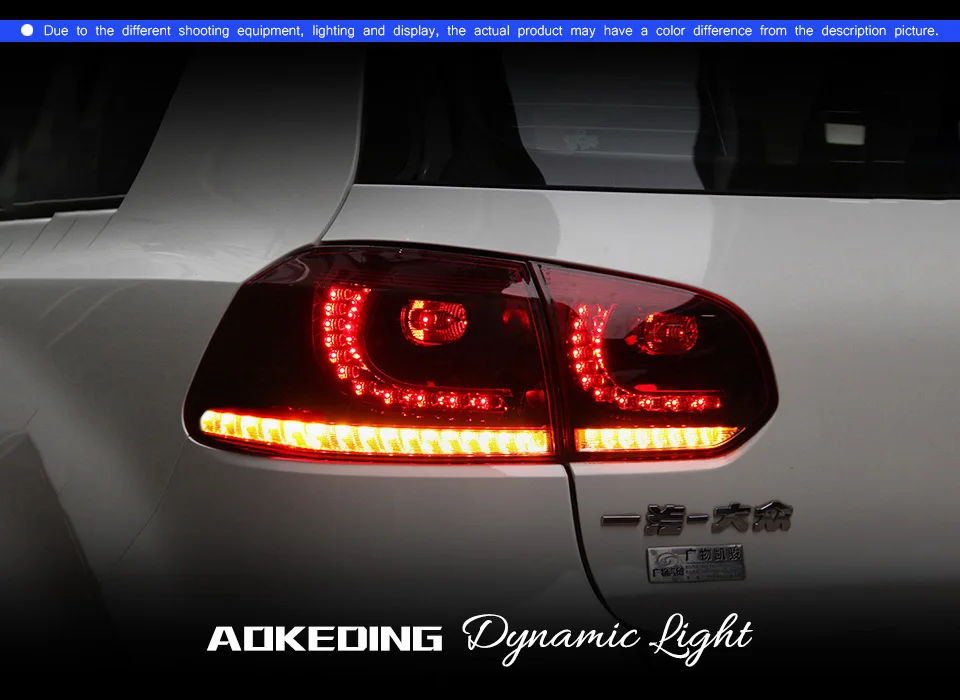Задний фонарь для VW Golf 6 2009-2012 R20 MK6 светодиодный задние фары, противотуманные фары Габаритные огни DRL Тюнинг автомобилей, автомобильные аксессуары
