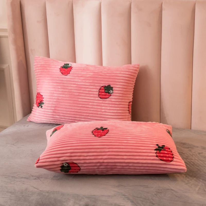 

Magic Velvet Pillowcase Bedding Set 48x74cm Simple Luxury Winter Warm Thickened Snow Fleece Solid Colors Gray Yellow 18.9x29inch