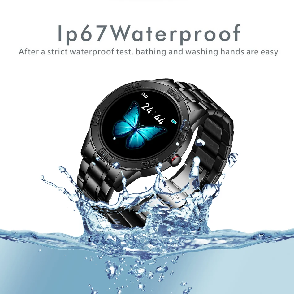 LIGE Смарт часы для мужчин IP68 водонепроницаемые спортивные напоминание о звонках