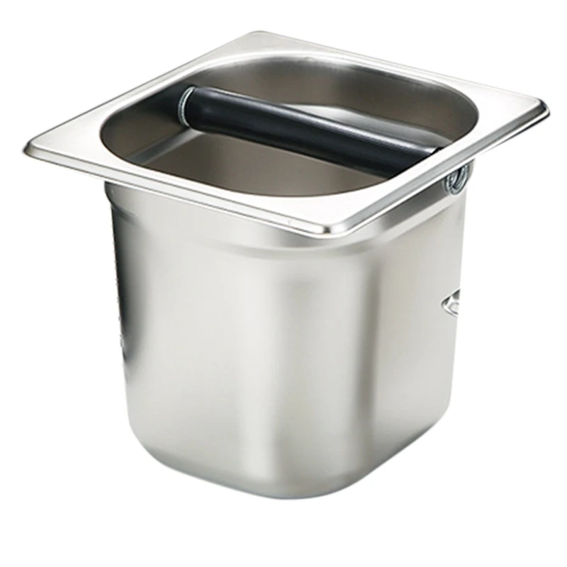 

Stainless Steel Espresso Coffee Knock Box Container with Rubber Bar for Coffee Machine