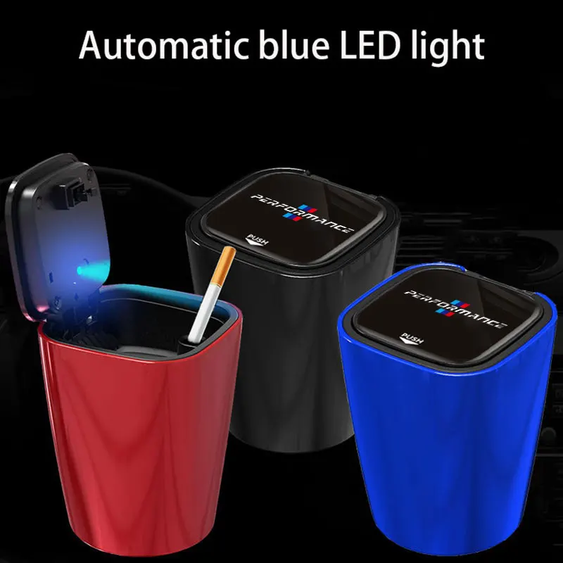 

Car Ashtray Metal Liner Windproof Bag With Blue LED Light Smoking Portable Chimney For BMW M2 M3 M4 M5 M6X 320i X1 X3 X4 X5 X6