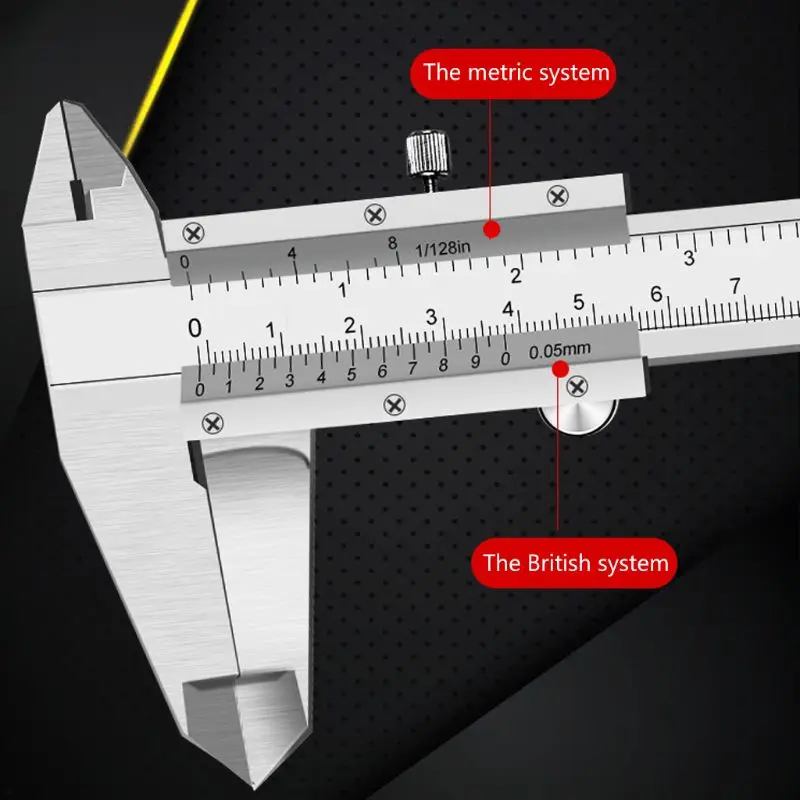 

Professional Vernier Caliper 150mm/200mm Gauge Ruler Carbon Steel Micrometer Measuring Tool