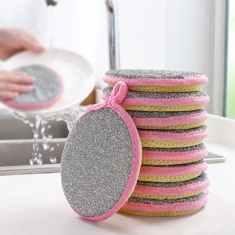 

10 pcs Double Sides Cleaning Sponge Pan Pot Dish Clean Sponge Household Cleaning Tools Dishwashing Brushes Utensils for kitchen
