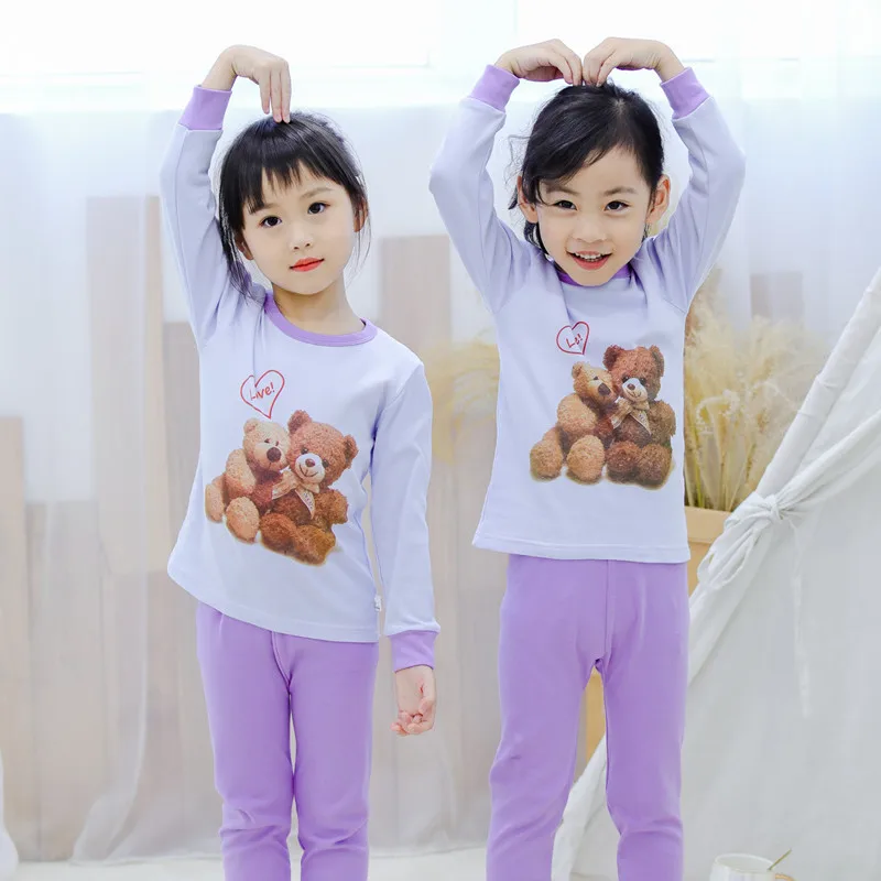 Girls' Autumn Pajamas Set children's pure cotton underwear baby home clothes children's autumn clothes and autumn pants 2-piece