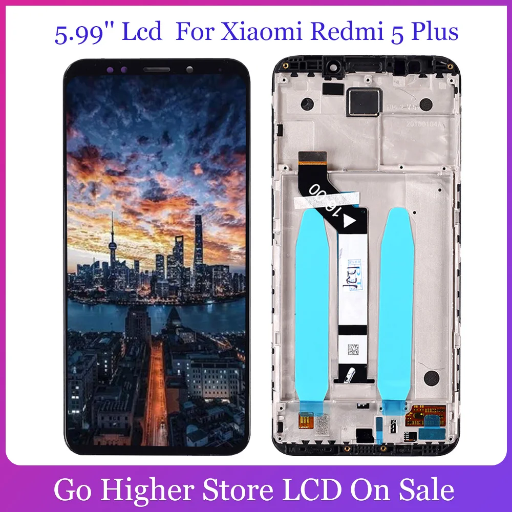 5.99'' Lcd For Xiaomi Redmi 5 Plus Display Touch Screen Assembly Repair Part With Frame 2160x1080 | Мобильные телефоны и