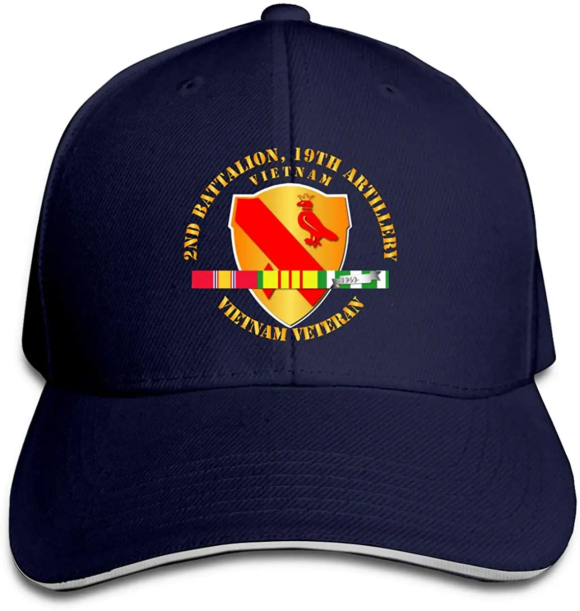 

2-я Bn 19-я артиллерия Вьетнам Ветеран SVC ленты регулируемые бейсболки винтажная сэндвич шляпа