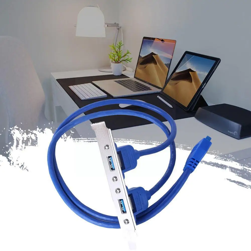 

Blue Motherboard Usb 3.0 20pin To Dual Usb3.0 Cable/usb3.0 Cable Baffle Rear Chassis 2-port Adapter Cable P3f9