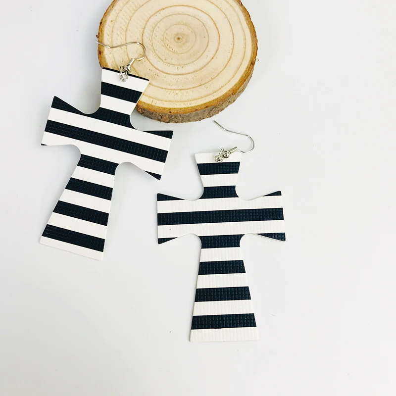 M &amp G 5 узоров элегантные модные серьги в виде зебры ромбовидный крест из