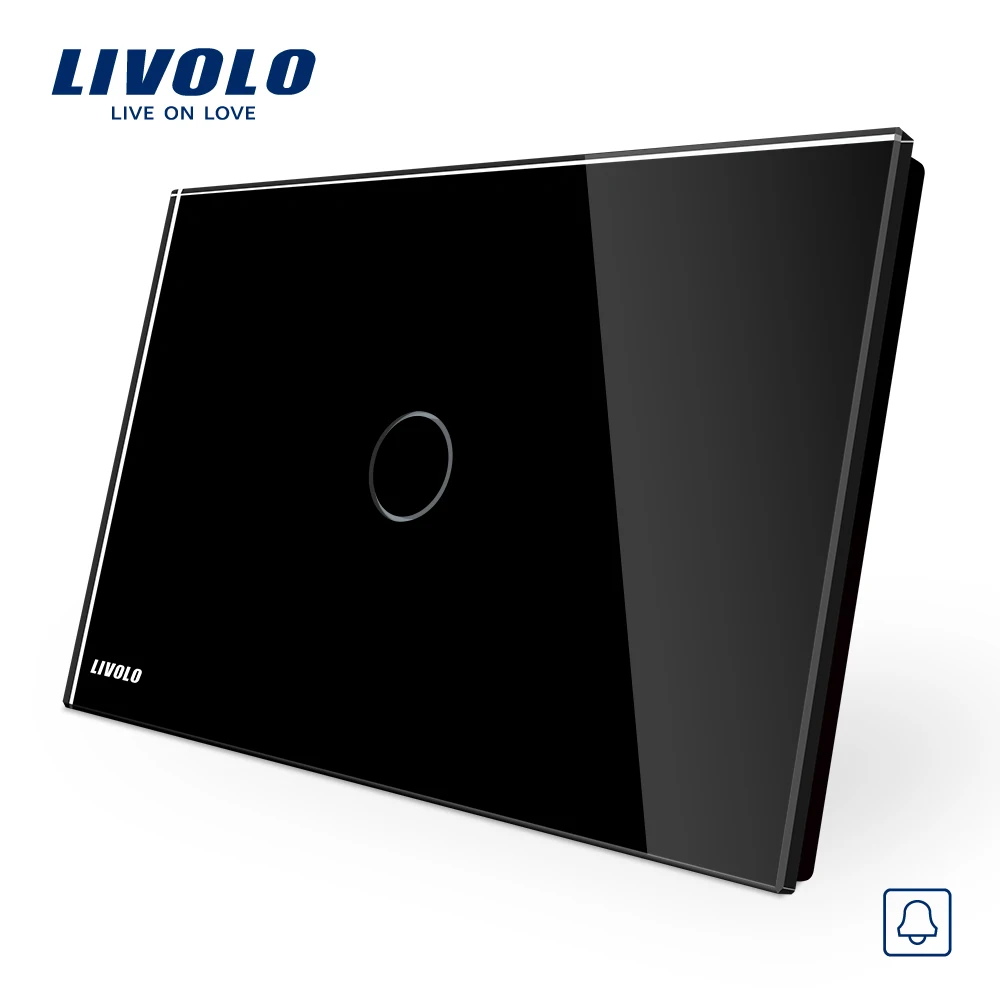 Беспроводной Выключатель Livolo AU US C9 панель из черного стекла с сенсорным экраном