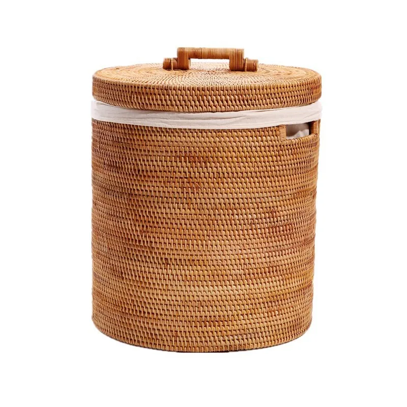 

Rattan Laundry Bucket Hand Made Dirty Clothes Storage Toys Storage large kids Laundry Basket Organizer Interior Household Items