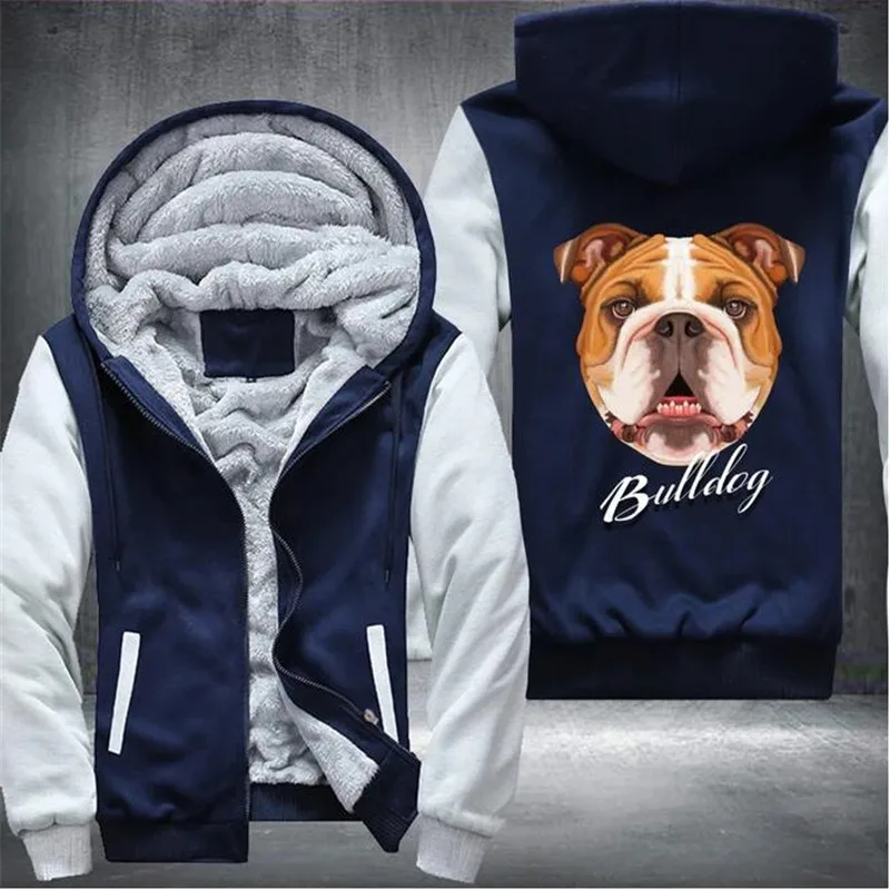 

Bulldog Mens Winter Hoodies Male Harajuku New 2020 High Quality Casual Sweatshirts Zipper Sportswear Thicken Warm Outwear