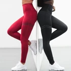 Леггинсы женские для фитнеса с эффектом пуш-ап, эластичные однотонные облегающие штаны с завышенной талией для тренировок