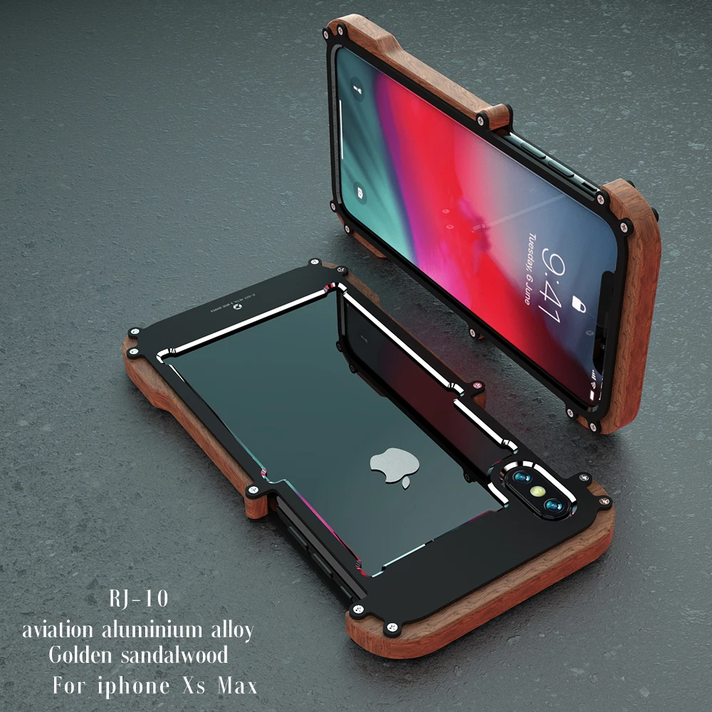 Алюминиевый металлический бампер для iPhone 11 11pro max деревянная рамка ретро пара чехол для телефона для iPhone X XS XR max рамка чехол bmper - Color: iPhone XS Max