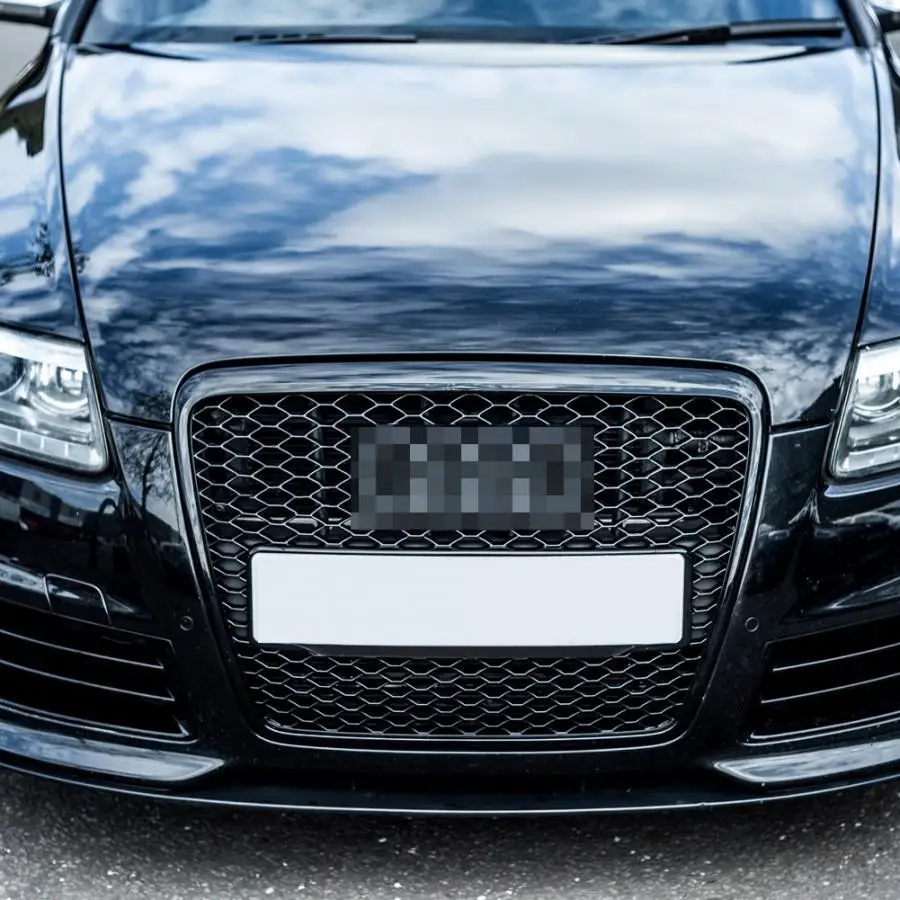 1 шт. Автомобильная Передняя решетка для RS6, стильная передняя Спортивная Шестигранная сетка, черная для Audi A6/S6 C6 2005 2006 2007 2008 2009 2010 2011