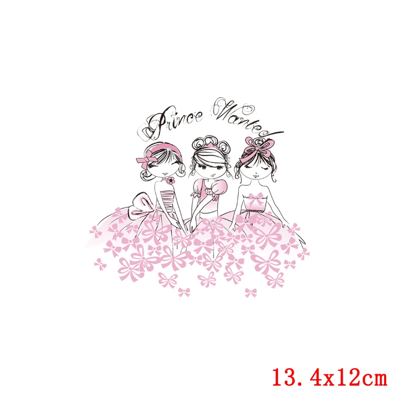 Симпатичные Мультяшные нашивки для девочек одежды теплопередача термонаклейки