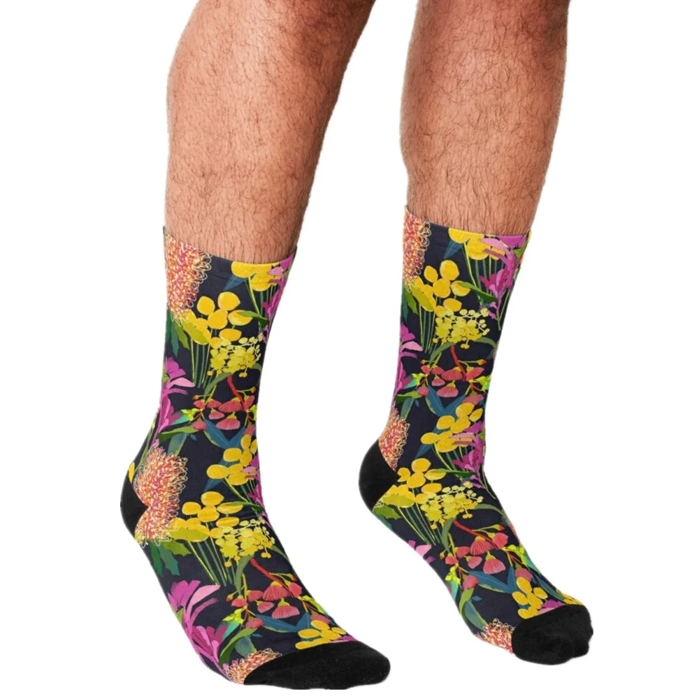 

2021 Men Socks harajuku blue Banana Print Socks Printed personality Happy hip hop Novelty Skateboard Crew Casual Crazy Socks