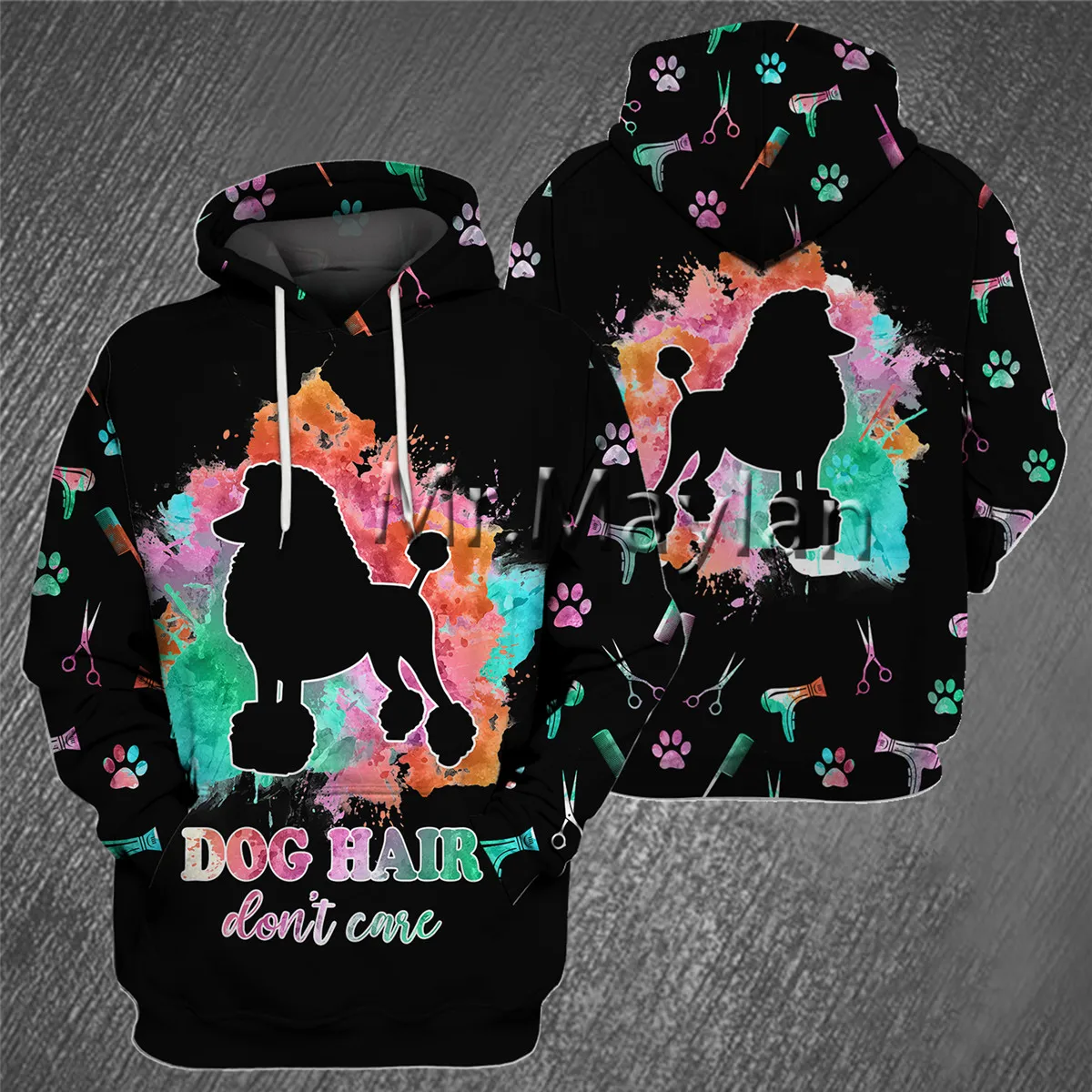 

Dog Hair 3D Full Printing Hoodies Men/women Hipster Black Streetwear Outfit Spring Boys Hiphop Hoody Sweatshirts Tops KJ345