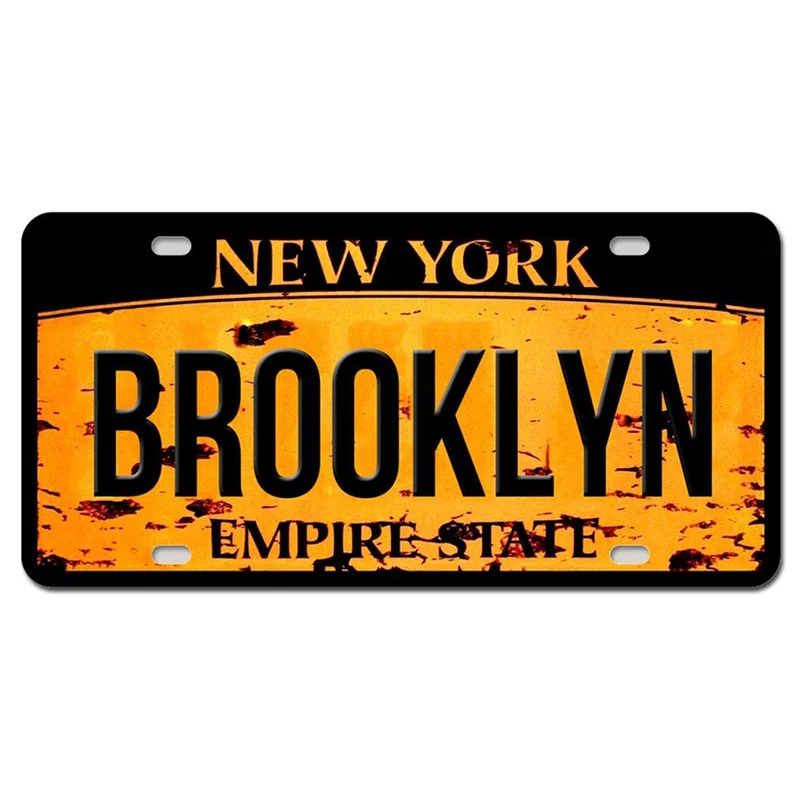 

13cm New York BROOKLYN TEXT Auto Car Sticker License Plate Style Waterproof Decal Trunk Motorcycle Decor