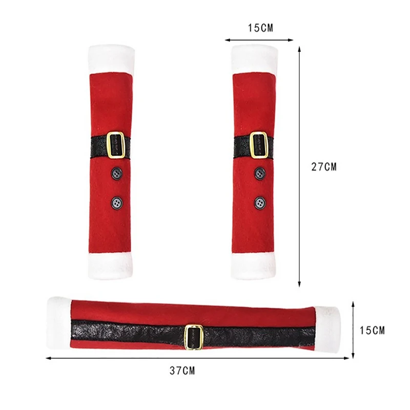 

3pcs/set Christmas Refrigerator Door Handle Gloves Household Decorative Ornaments
