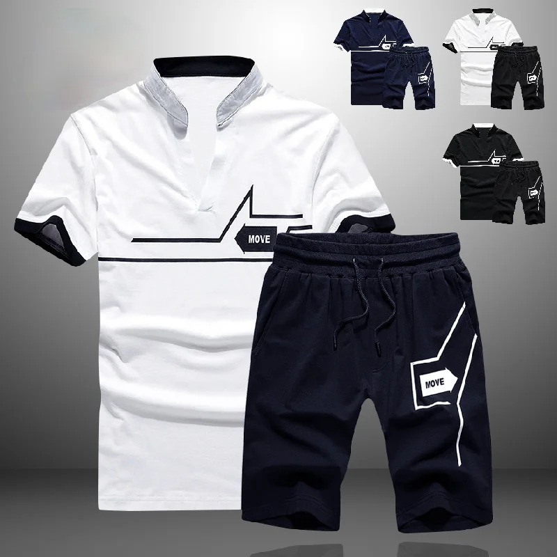 

New Tracksuit Men 2 Pieces Hot Letter Printed Fitness Sports Suit 2021 Summer Beach Shorts Set Men Fashion Casual SweatShirt Man