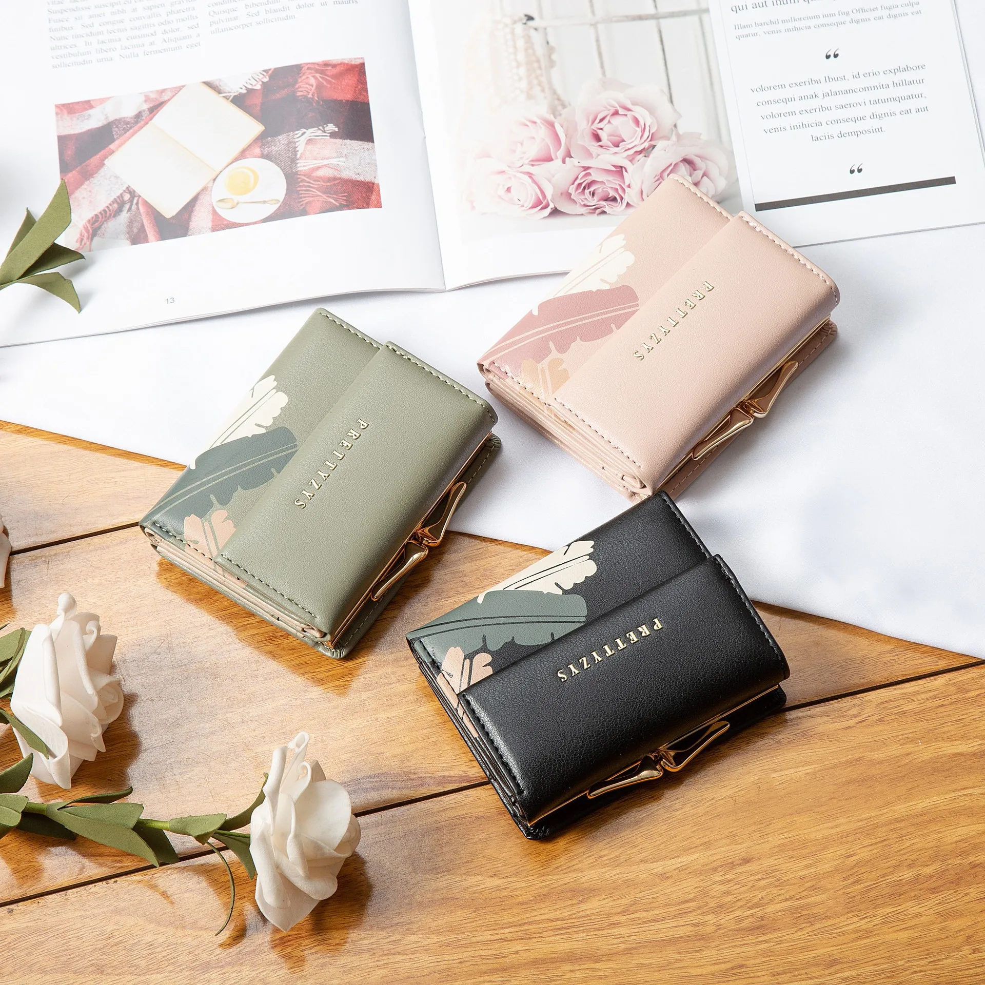 

New Women Pu Leather Wallet Fashion Female Short Hasp Purses Colorful Money Bag for Girls Coin Purse Card Holder Portable Clutch