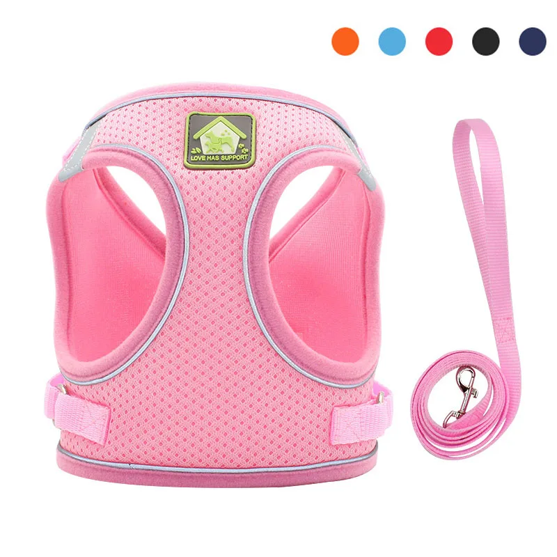 

Регулируемый светоотражающий жилет для кошек и собак, шлейка со сцепным тросом для щенков, Воздухопроницаемый