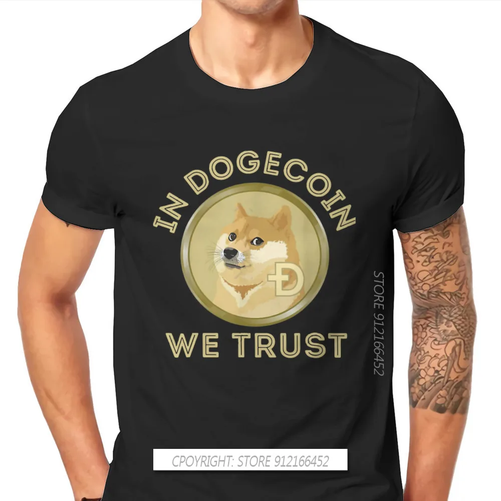 

Dogecoin криптовалюты майнеры мемы чистого хлопка футболка мы доверяем базовой футболки большой размер мужская одежда предложения Большая распродажа